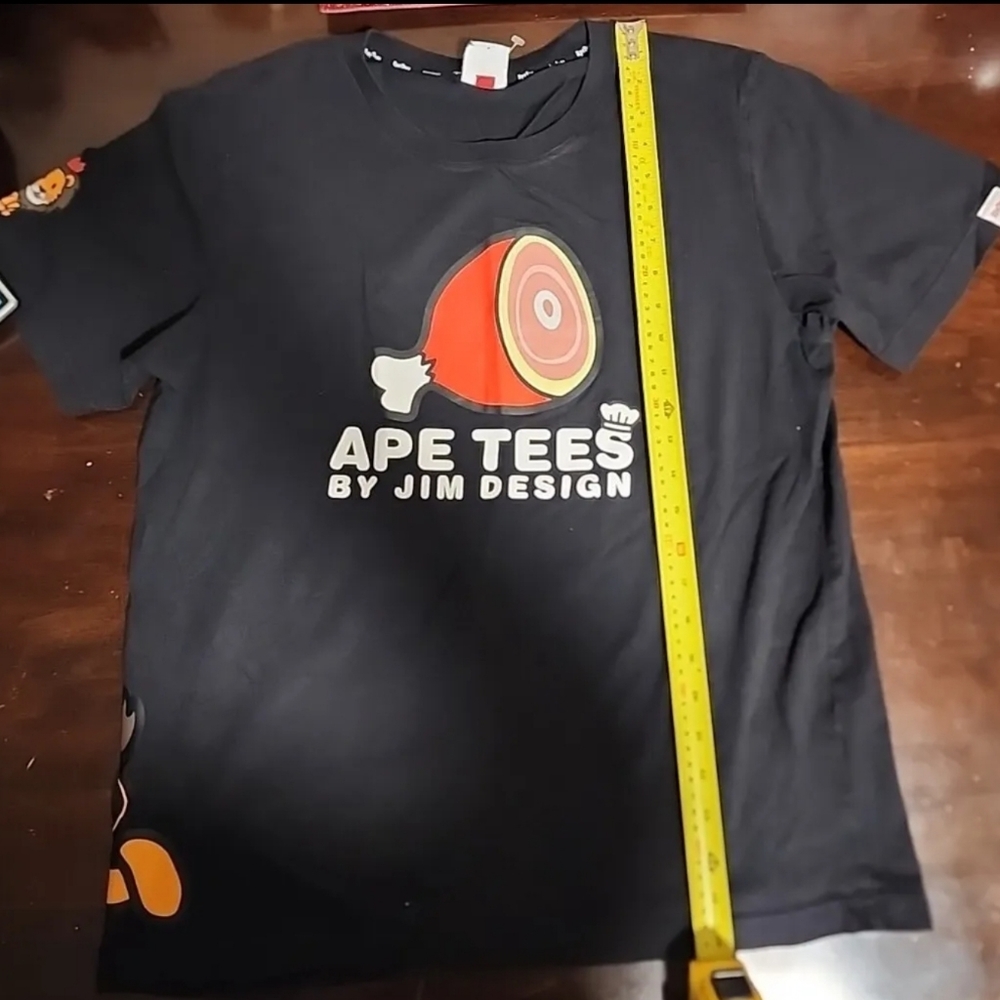 Ape Tees Jim Design Black T Shirt Lion  Mens XL **has Minor Defect SEE Descr